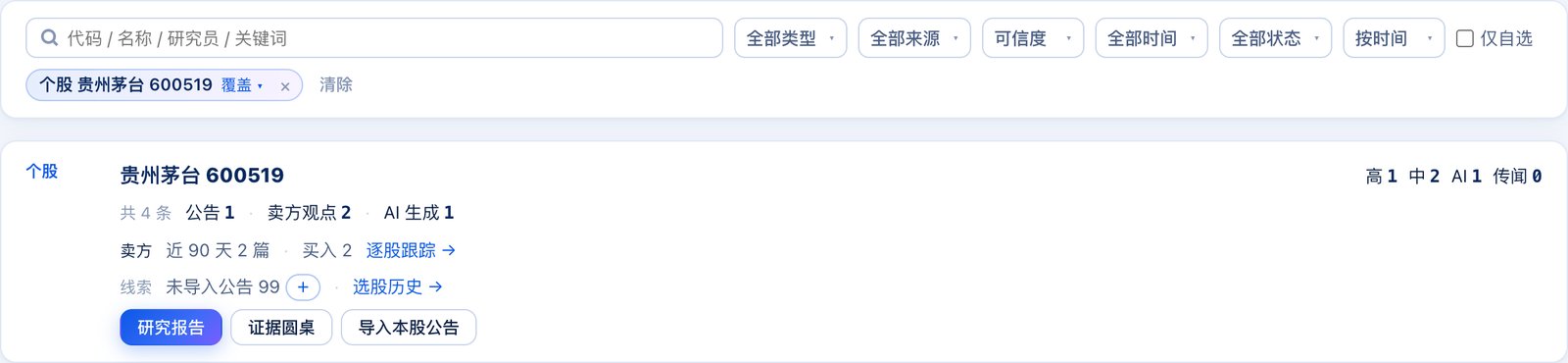 资料研究 · 个股档案：贵州茅台 600519